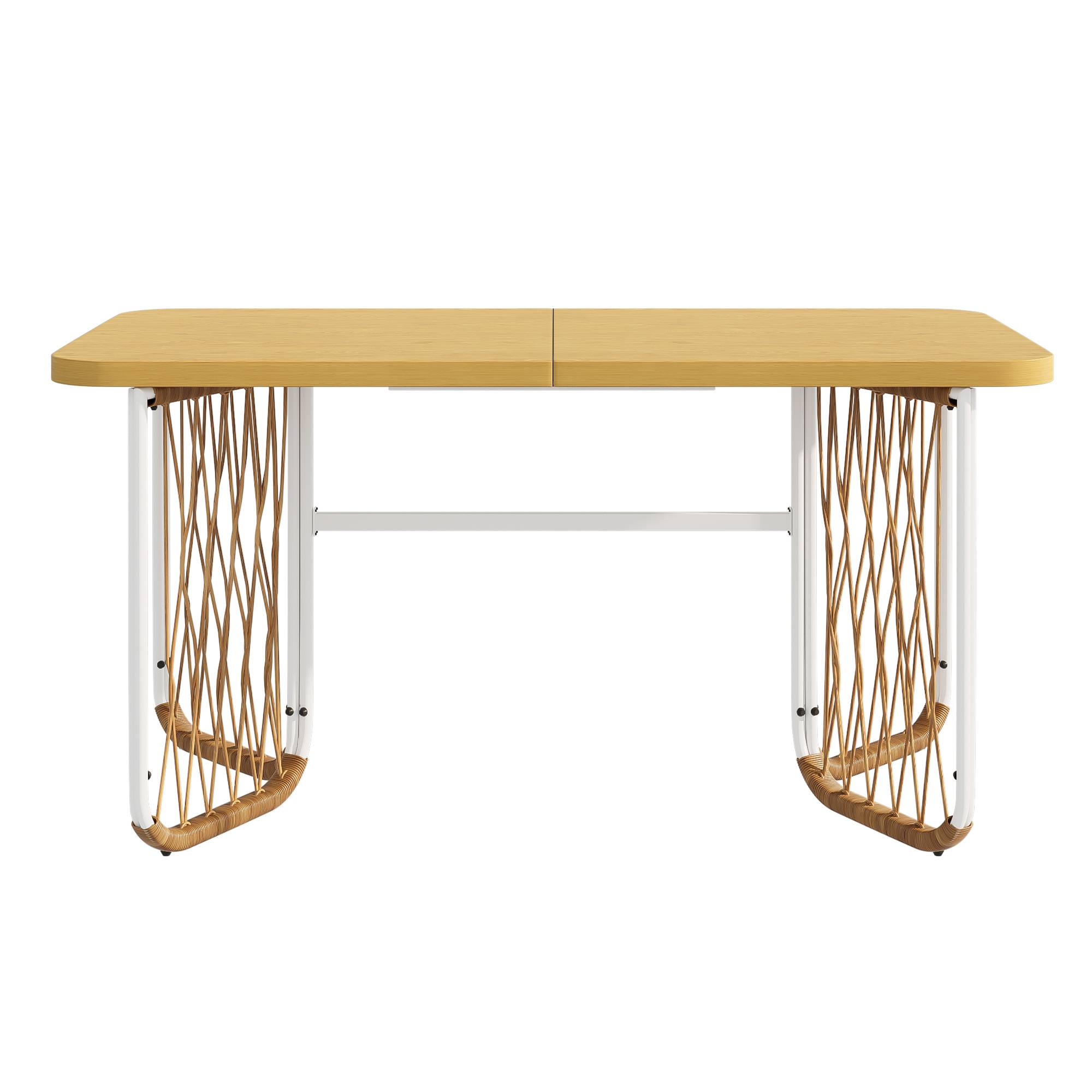 Ensemble Table et Chaise de Jardin avec 1 Table et 6 Chaises Polyester Beige - Image 7