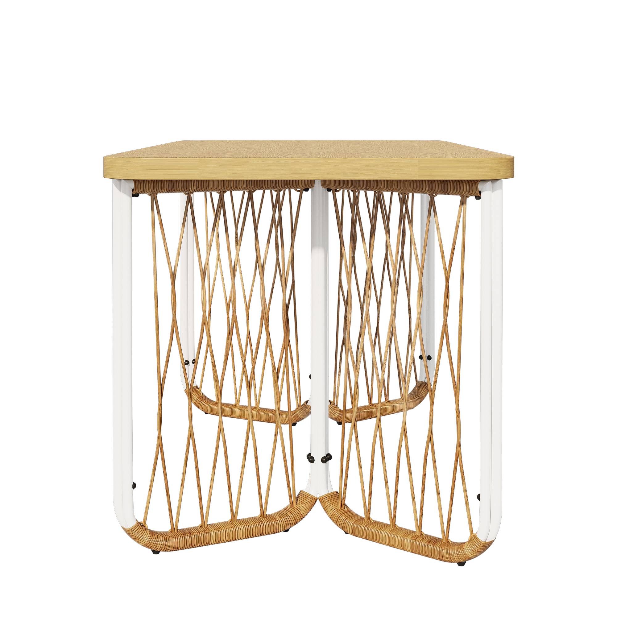 Ensemble Table et Chaise de Jardin avec 1 Table et 6 Chaises Polyester Beige - Image 6