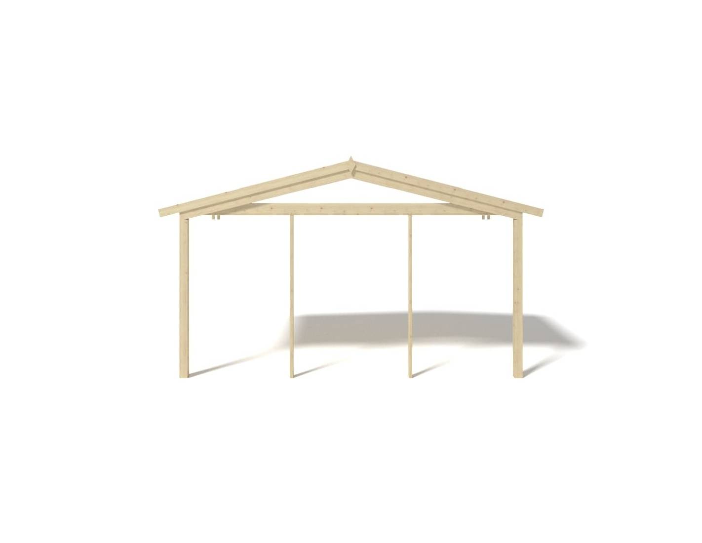 Altanka - Avant-toit en bois 4x2m pour le chalet de jardin 4m, couleur naturel - DOM617 - ALTANKA - Imagen 4