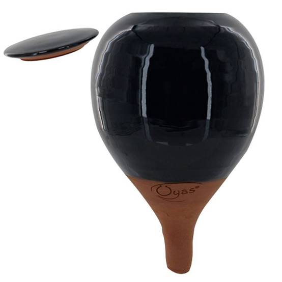 Ferme Du Moutta - Oya d'arrosage 30 cl en céramique faite main pour pots de fleurs, noir - Image 2