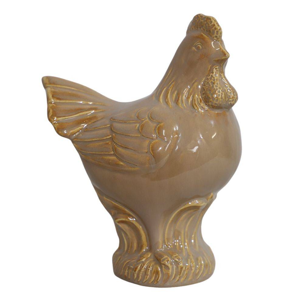 Chemin De Campagne - Coq en céramique émaillée marron 18.5 x 13.5 x 23.5cm Chemin de campagne - Imagen 1