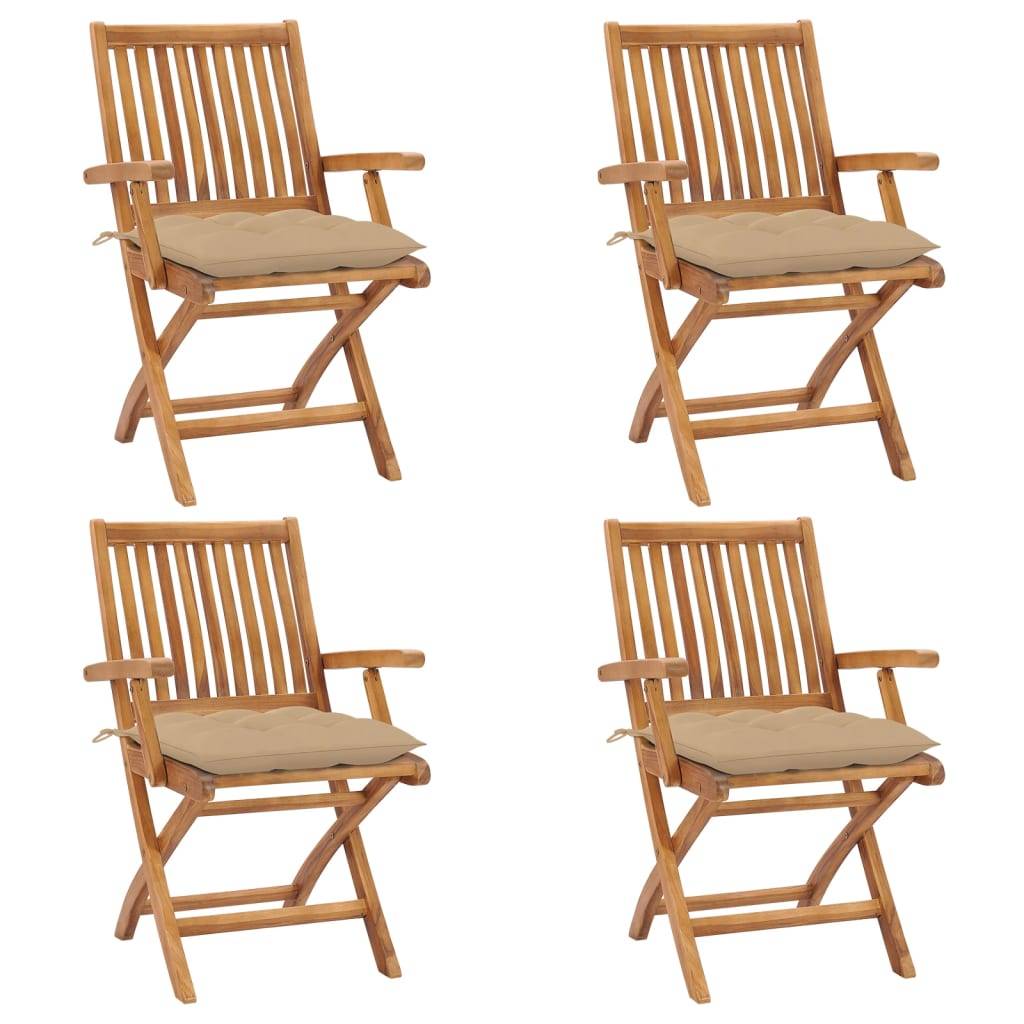 Prolenta Premium - Lot de 4 Chaise bois composite Louan Beige 56 X 58 X 88 cm - P87209B - Image 1