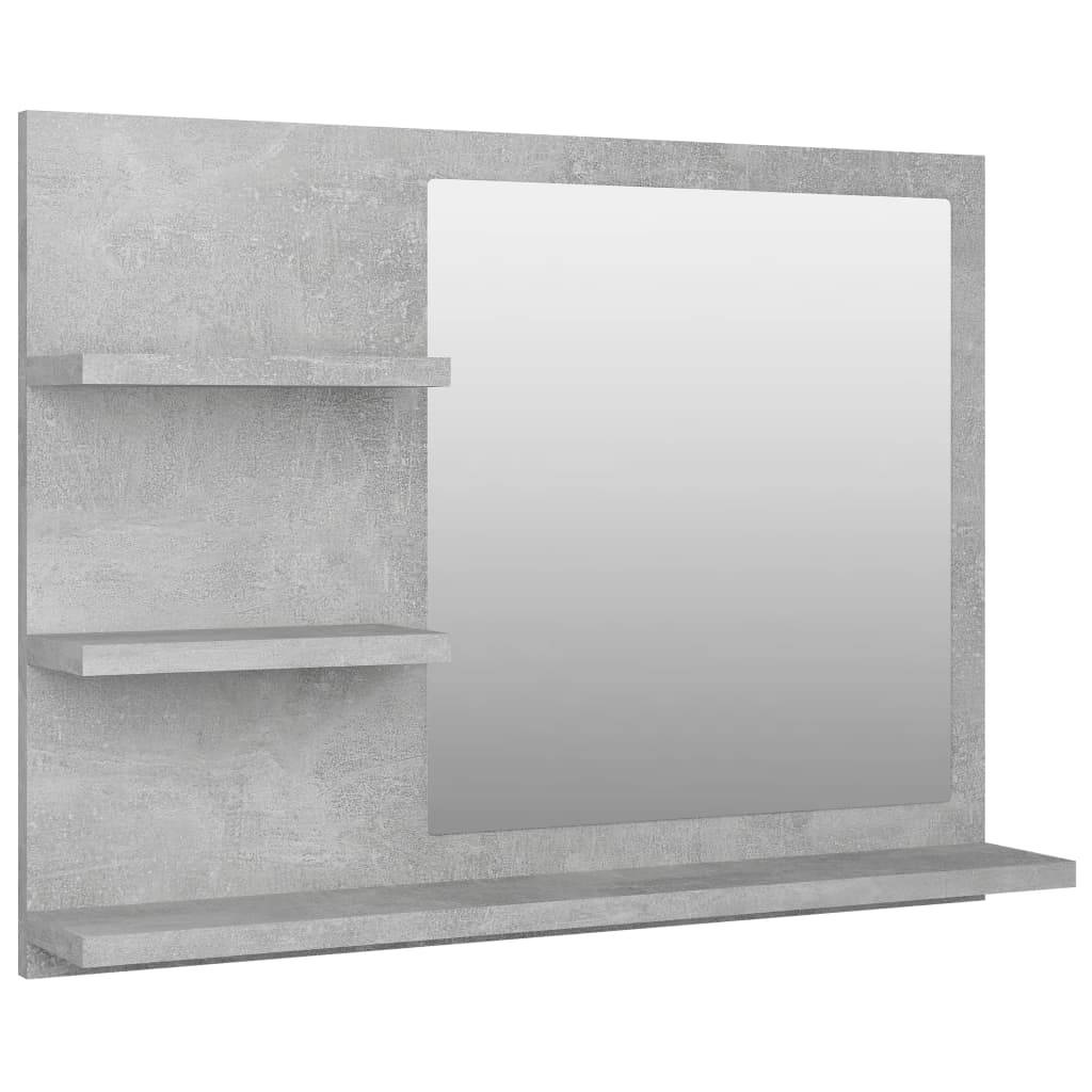 Helloshop26 - Miroir de salle de bain 60 x 10,5 x 45 cm aggloméré gris - Imagen 1