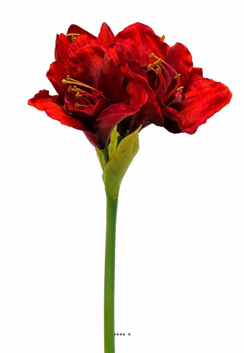 Artificielles - Amaryllis artificiel H 65 cm Superbe Rouge - couleur: Rouge - Imagen 2