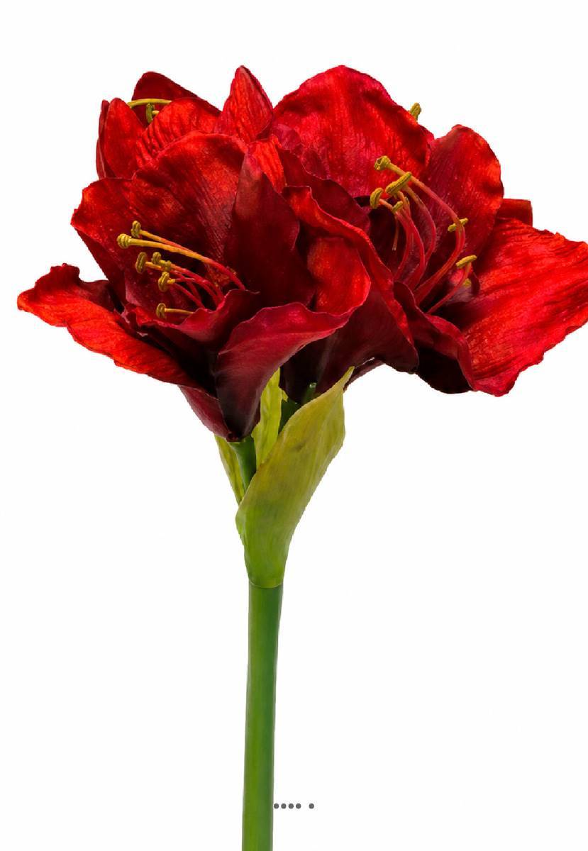 Artificielles - Amaryllis artificiel H 65 cm Superbe Rouge - couleur: Rouge - Imagen 3