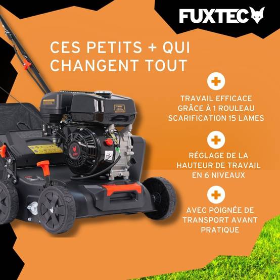 FUXTEC - Scarificateur thermique - FUXTEC FX-BV240ECO - 212cm3 largeur 40cm sac 40l 18 lames - Image 4