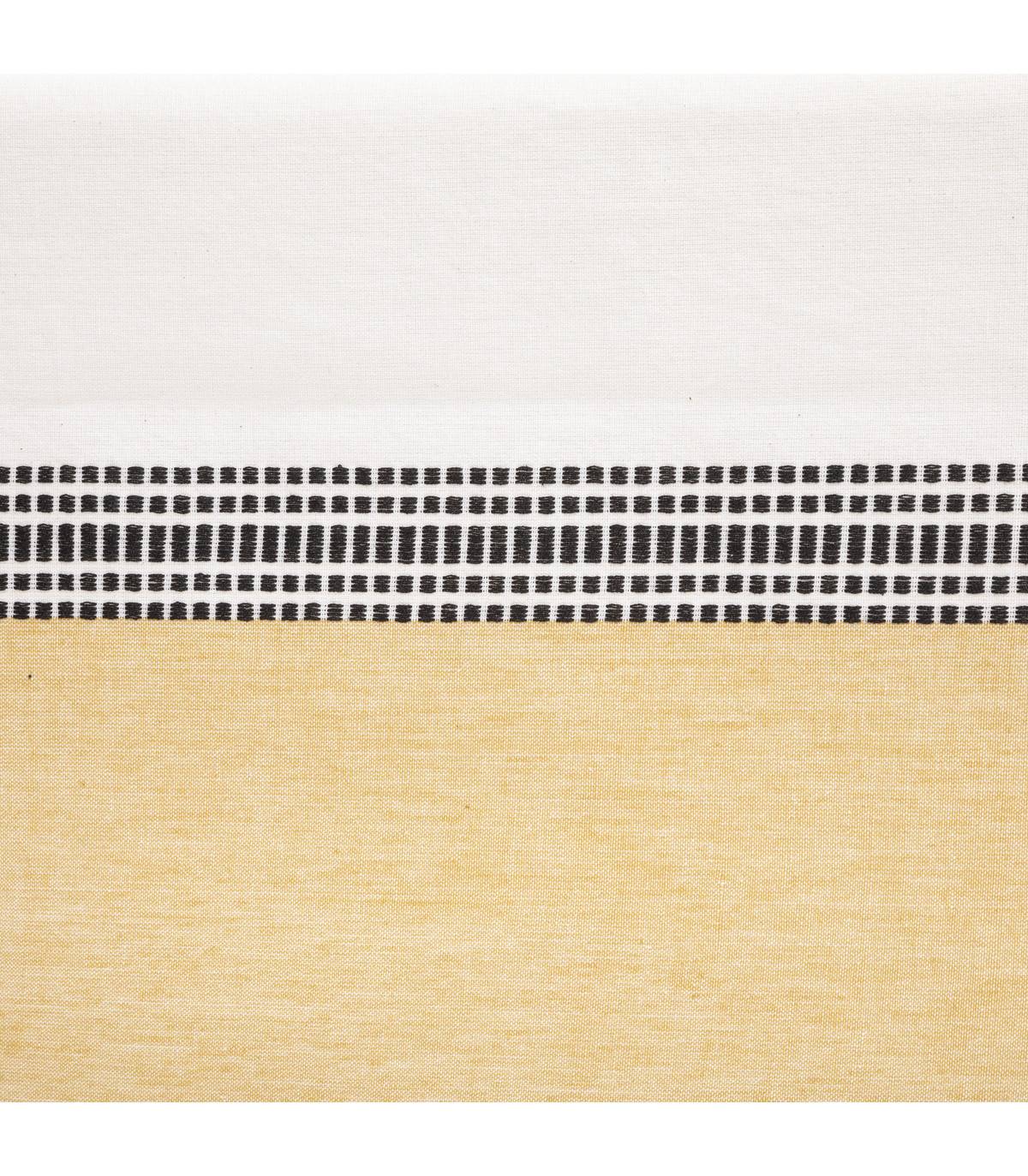 Atmosphera - Nappe en coton bicolore Blanc et Jaune 150 x 250 cm - Imagen 2