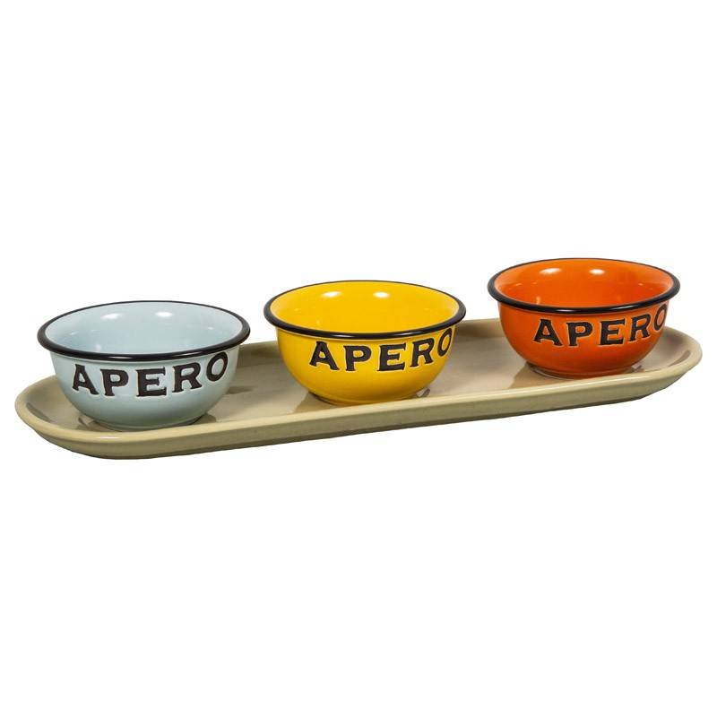 Antic Line Creations - Plateau avec 3 ramequins apéros - Imagen 3