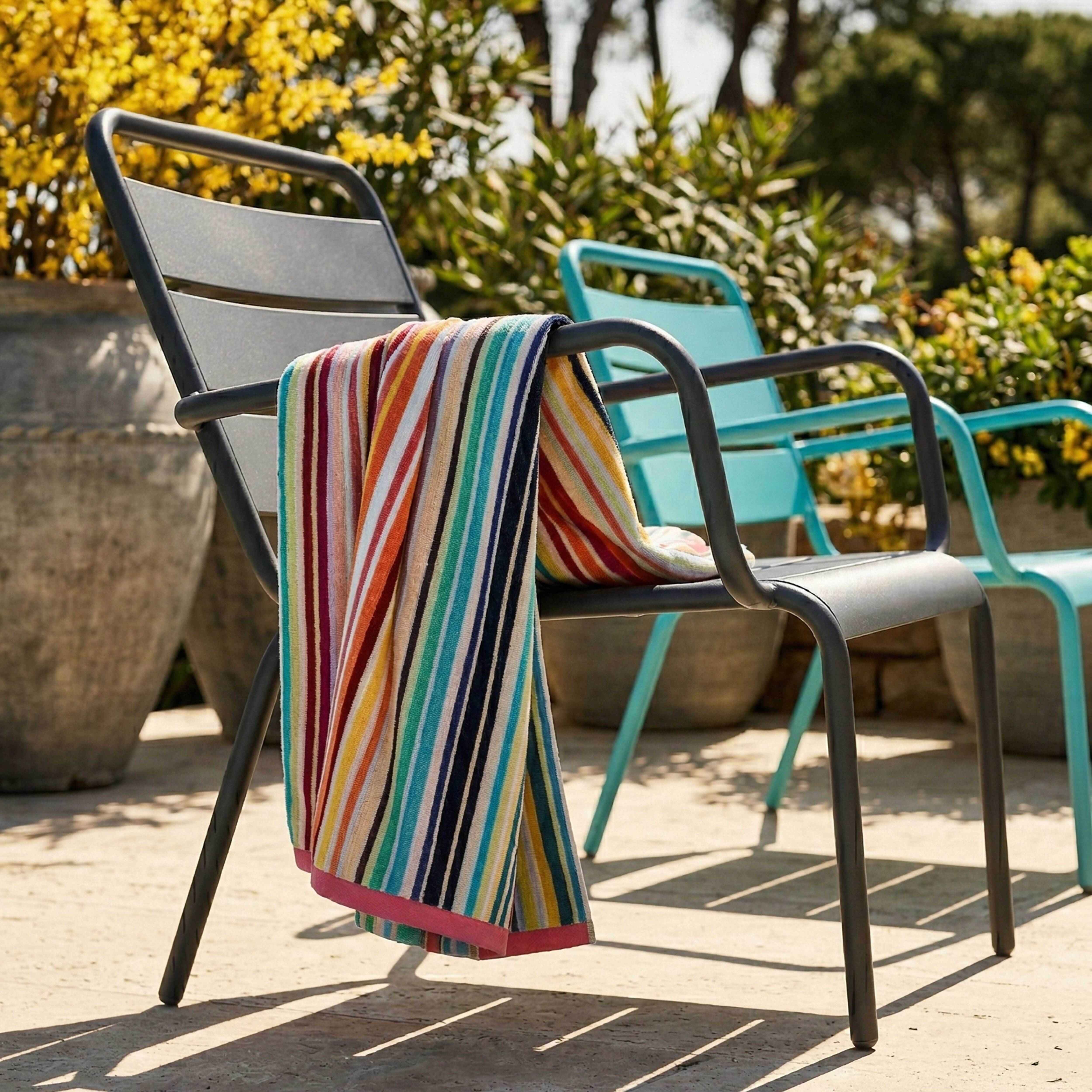 Oviala - Lot 2 fauteuils relax avec repose-pieds métal gris et turquoise Palavas - Oviala - Imagen 4