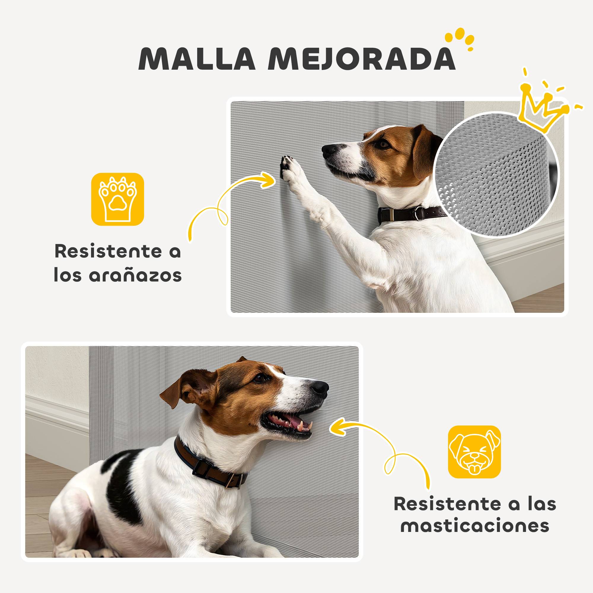 Barrière de sécurité rétractable pour chien, extensible jusqu'à 140 cm de large, pour escaliers et portes, grise - Image 8