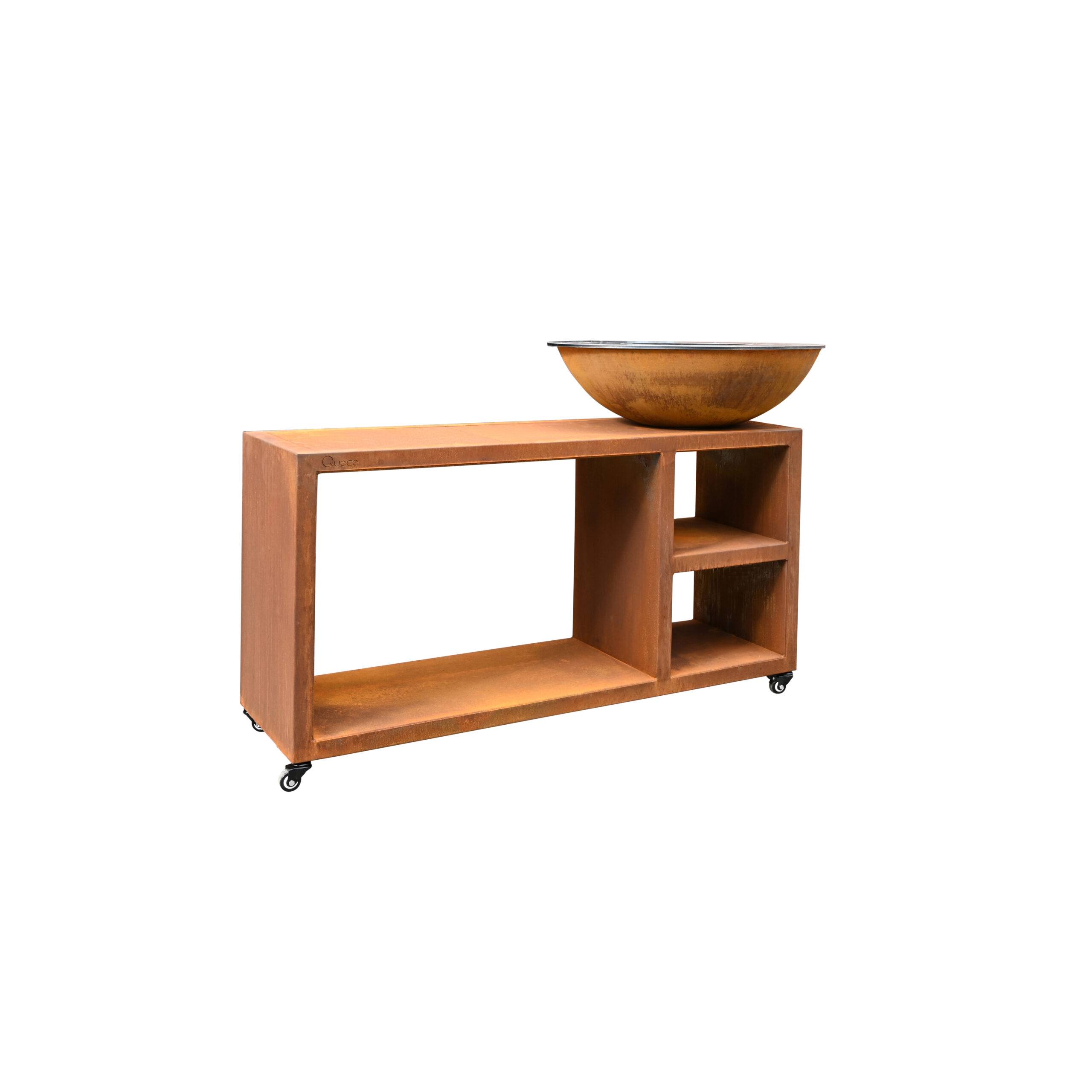 Quoco - Brasero Piatto Tavolo Medium Corten Transportable Ø84  - Quoco - Image 2