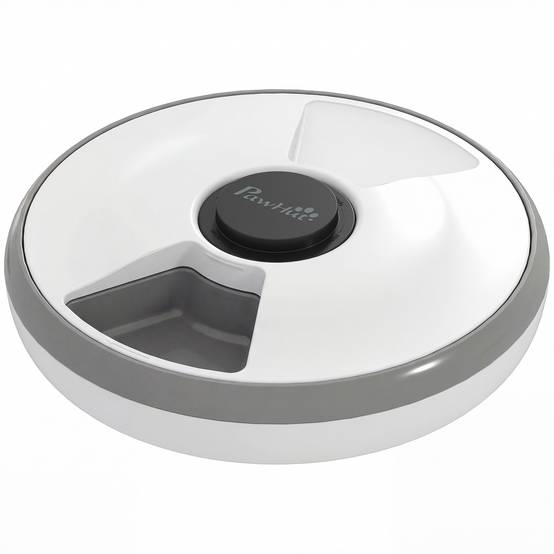 Distributeur automatique de nourriture plastique gris 31.5 x 31.5 x 8.3 cm - PANGIVO - Image 2