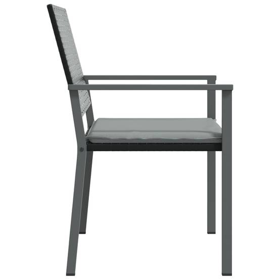 Chaises de jardin et coussins lot de 6 noir 54 x 62.5 x 89 cm rotin - PANGIVO - Image 5