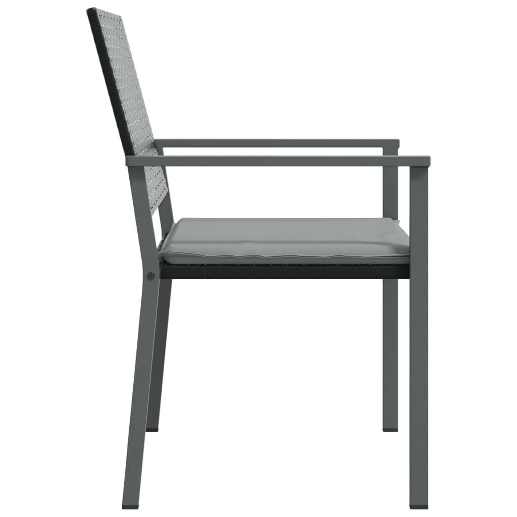 Chaises de jardin et coussins lot de 6 noir 54 x 62.5 x 89 cm rotin - PANGIVO - Image 5