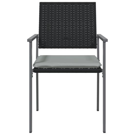 Chaises de jardin et coussins lot de 6 noir 54 x 62.5 x 89 cm rotin - PANGIVO - Image 4