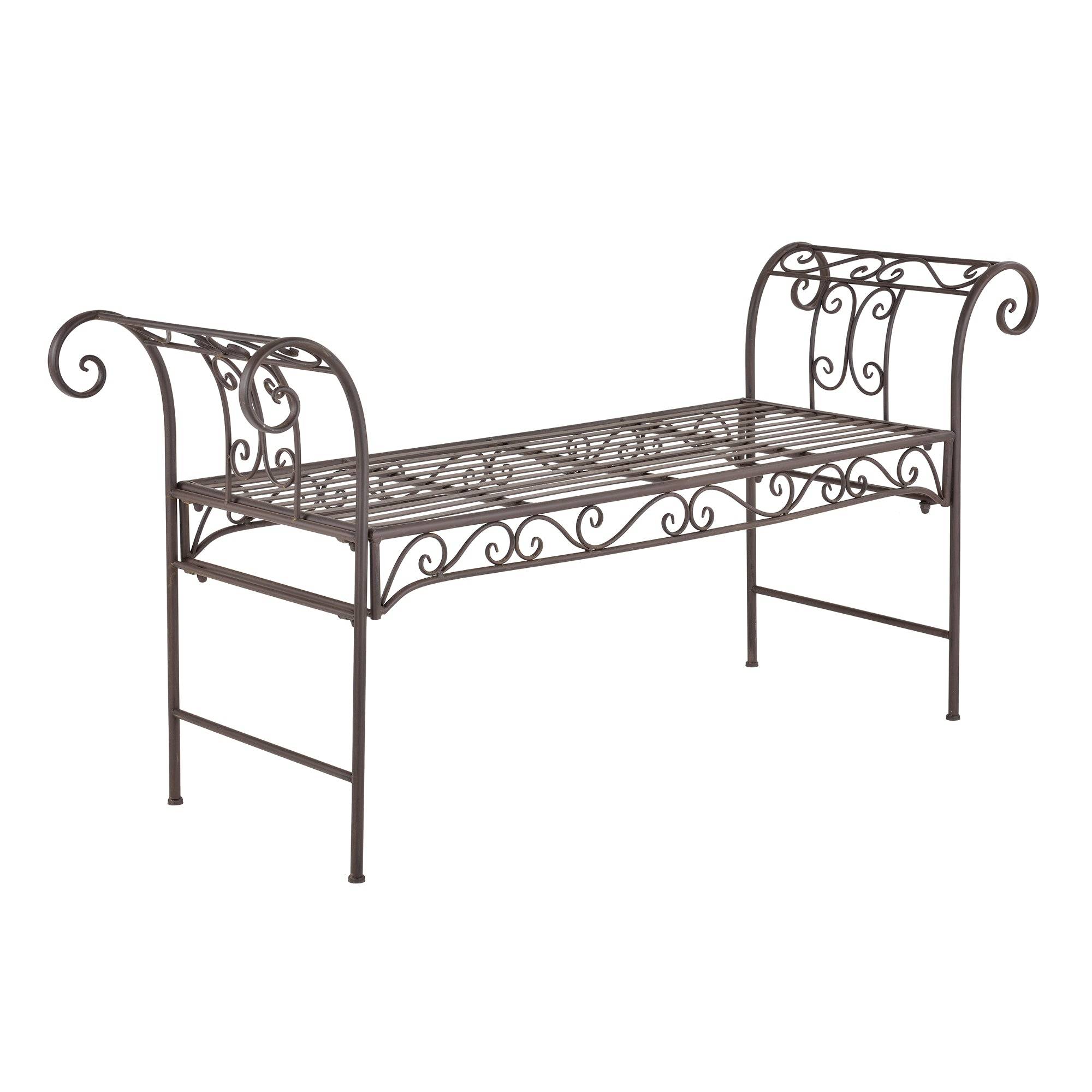 Helloshop26 - Banc de jardin vintage extérieur métal 70 x 147 x 46 cm bronze - Image 1