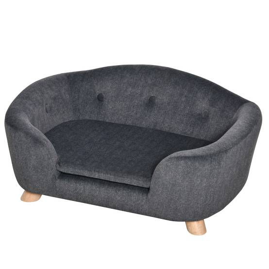Sans Marque - Niche petits chiens 10kg max coussin 70x47x30 cm gris anthracite - Image 2