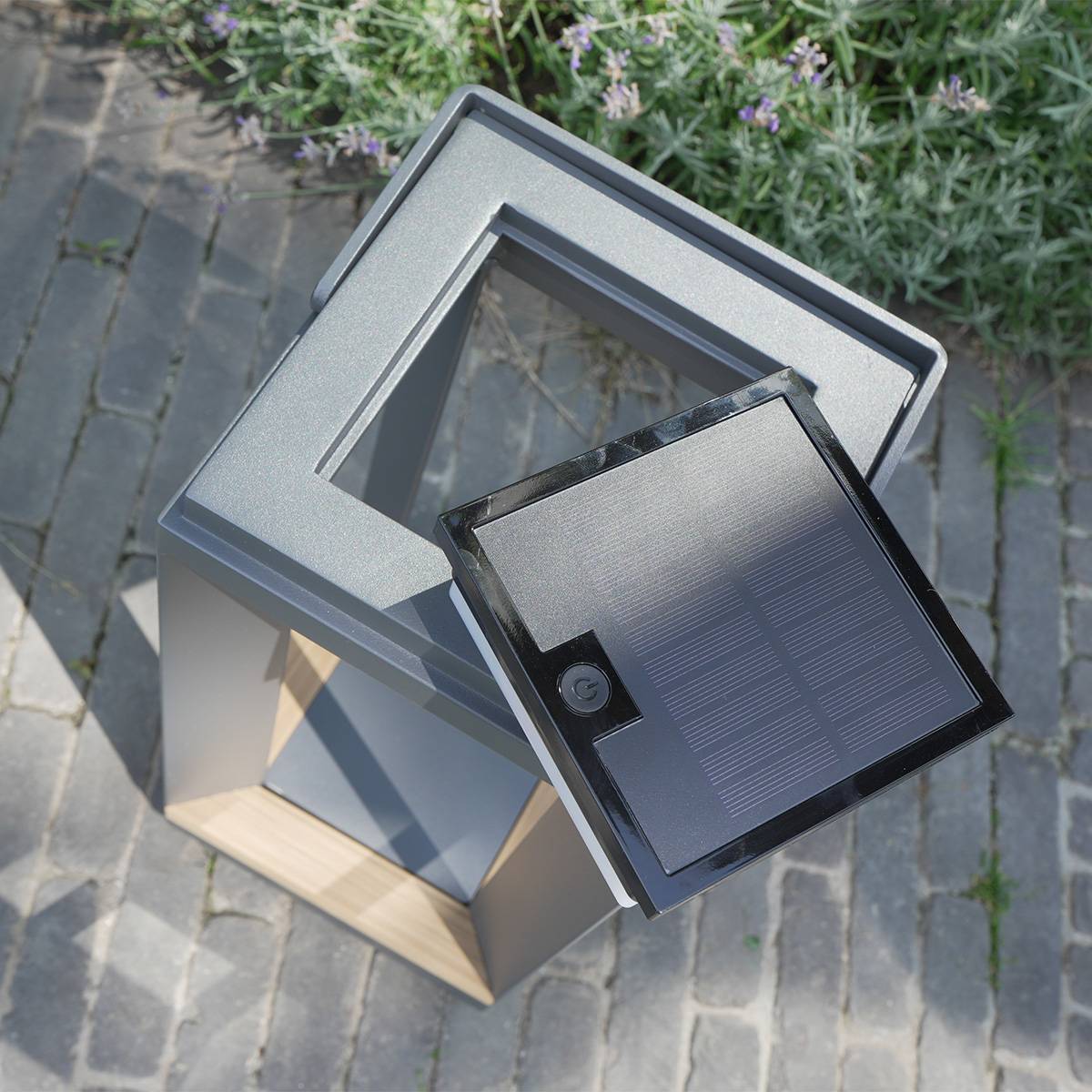 Wilsa Garden - Lampe solaire de jardin en aluminium LED anthracite PIANA - Imagen 5