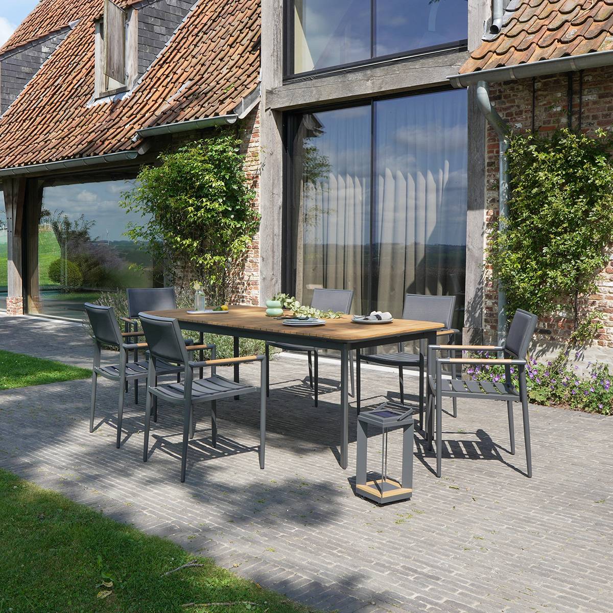 Wilsa Garden - Lampe solaire de jardin en aluminium LED anthracite PIANA - Imagen 6