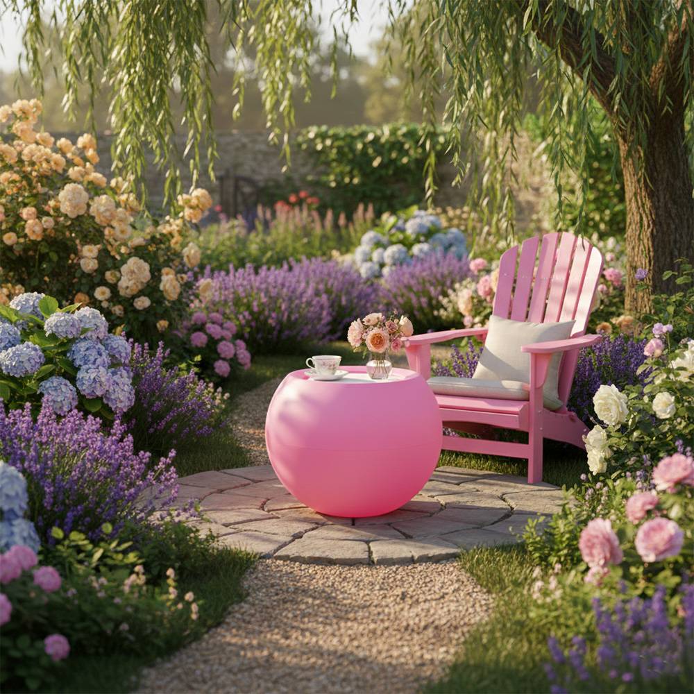 Table de jardin ronde querida hauteur 70 cm - plast'up rotomoulage - Imagen 3