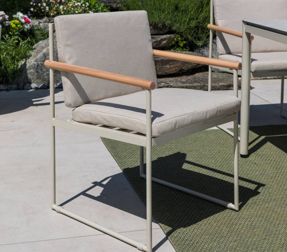 Ensemble table et chaises de jardin 6 places blanc BISCAROSSE - Image 3
