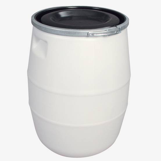 Fût 100 L + genouillère métal + couvercle - blanc - Gilac