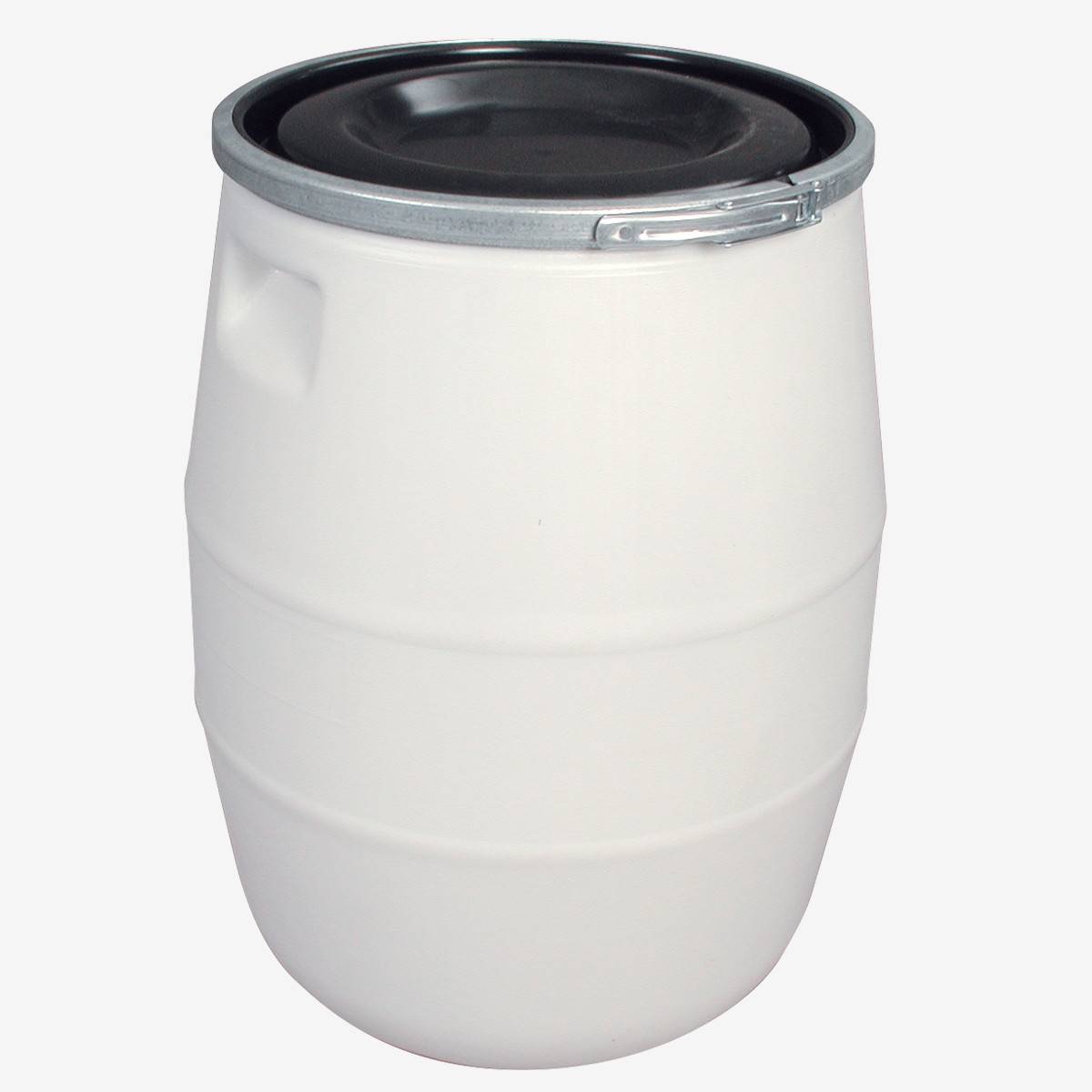 Fût 100 L + genouillère métal + couvercle - blanc - Gilac