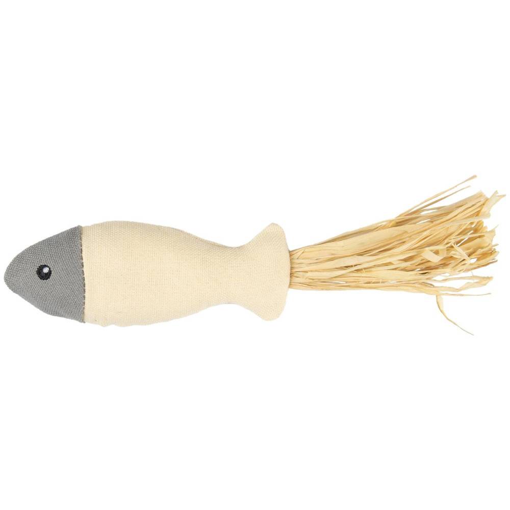Poisson Natural fun. 20 cm. gris beige. gamme green. jouet pour chat. - Imagen 1