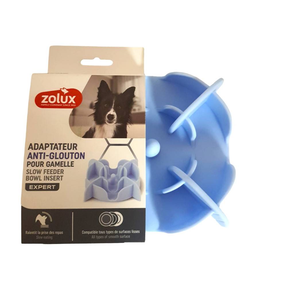 Zolux - Support anti glouton M ø 17.5 cm  silicone bleu  pour chien - Imagen 3