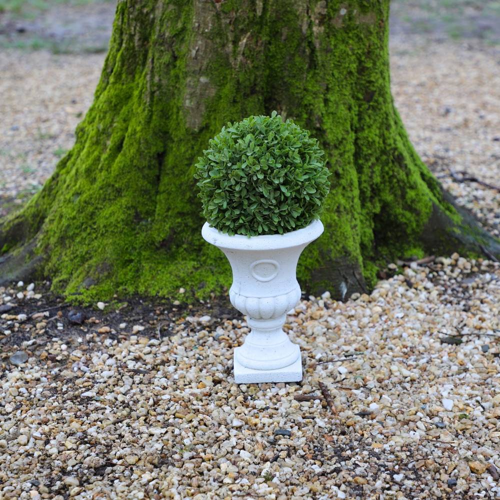 Chemin De Campagne - Vase médicis jardin en béton blanc 31 x 40 cm Chemin de campagne - Imagen 3