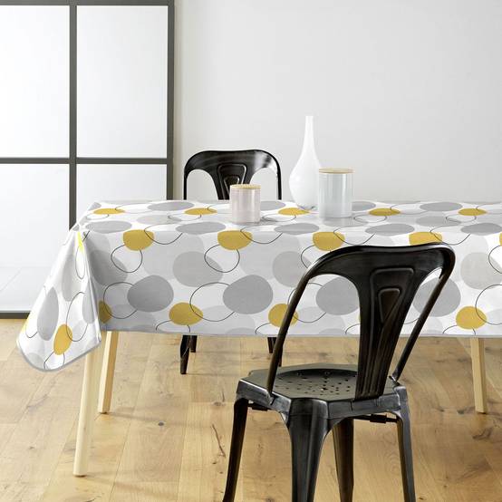 Nappe Toile Cirée "Disco" 140x240cm Jaune
