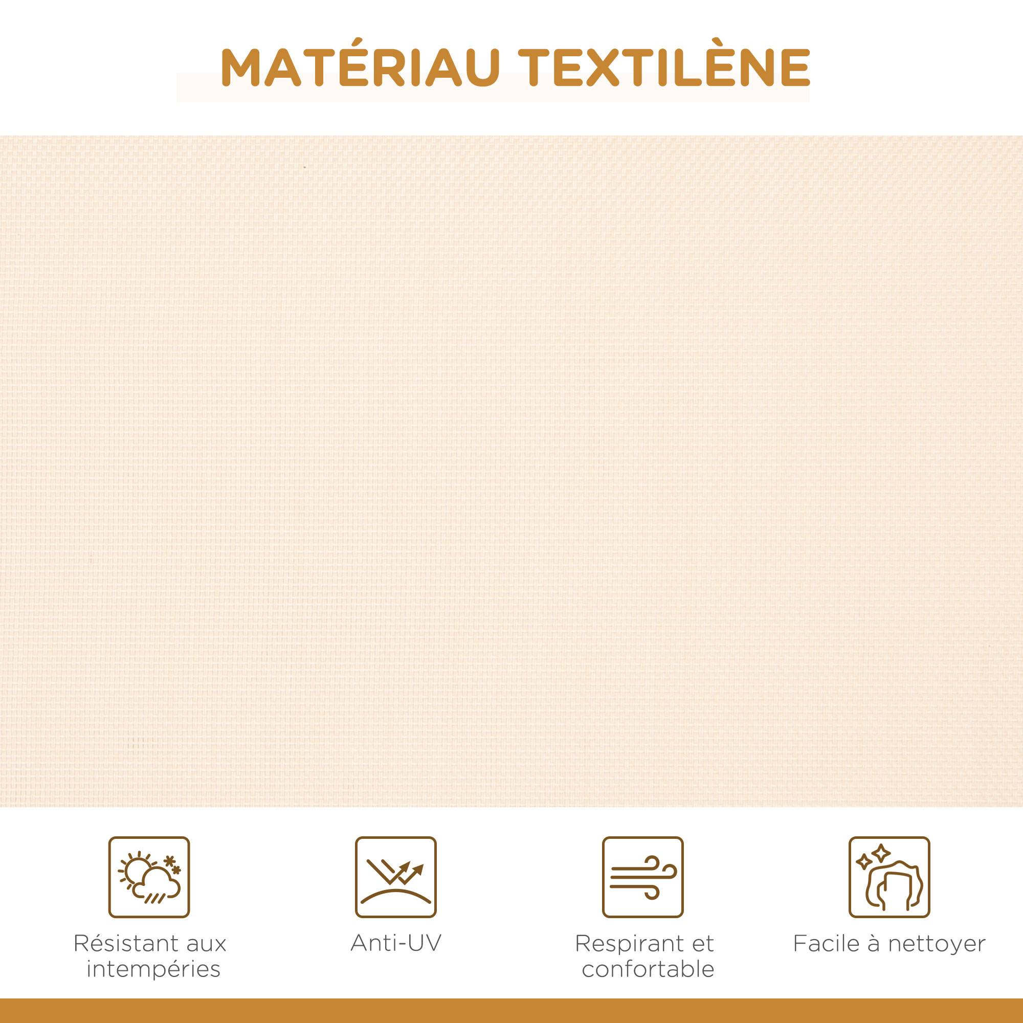 Balancelle de jardin 3 places acier textilène patio toit imperméable ergonomique beige - ComfortXL Outdoor Living - Image 9