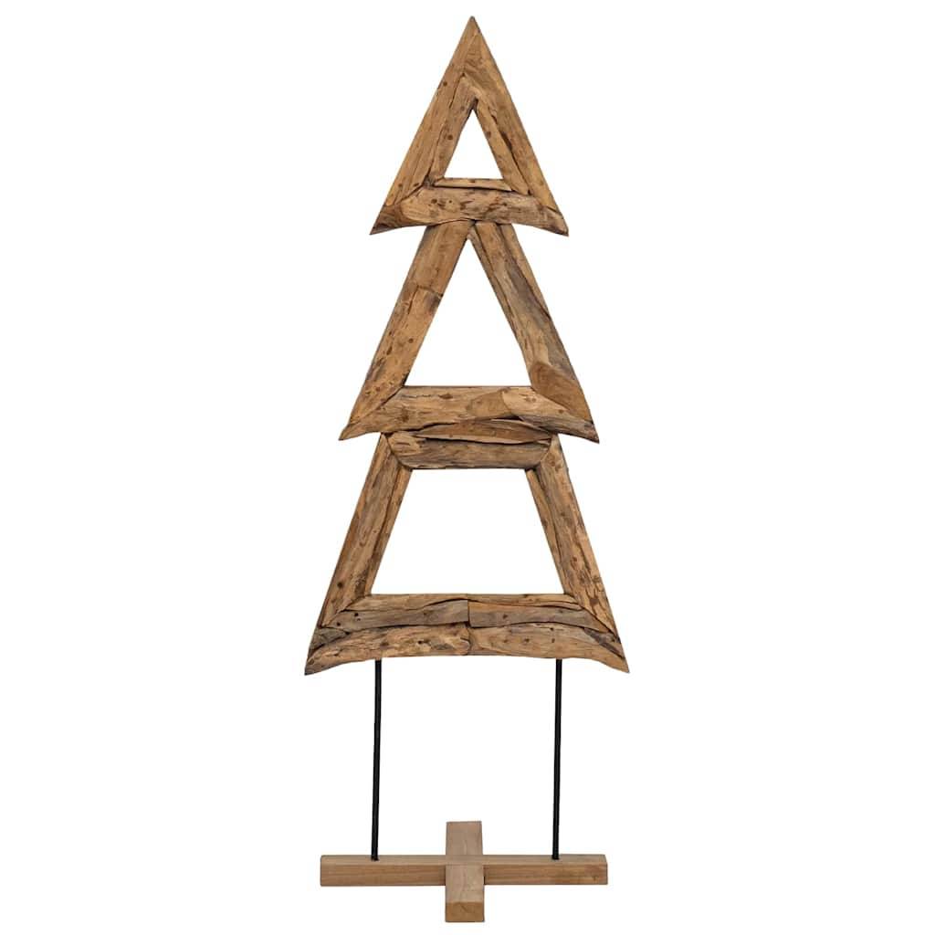 Sapin de Noël en bois de teck massif décoration rustique pour salon 90 cm – ComfortXL Outdoor Living - Image 5