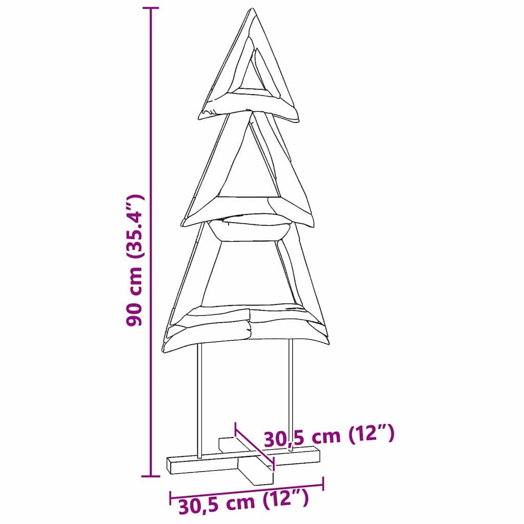 Sapin de Noël en bois de teck massif décoration rustique pour salon 90 cm – ComfortXL Outdoor Living - Image 10