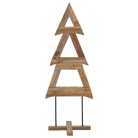 Sapin de Noël en bois de teck massif décoration rustique pour salon 90 cm – ComfortXL Outdoor Living - Image 7
