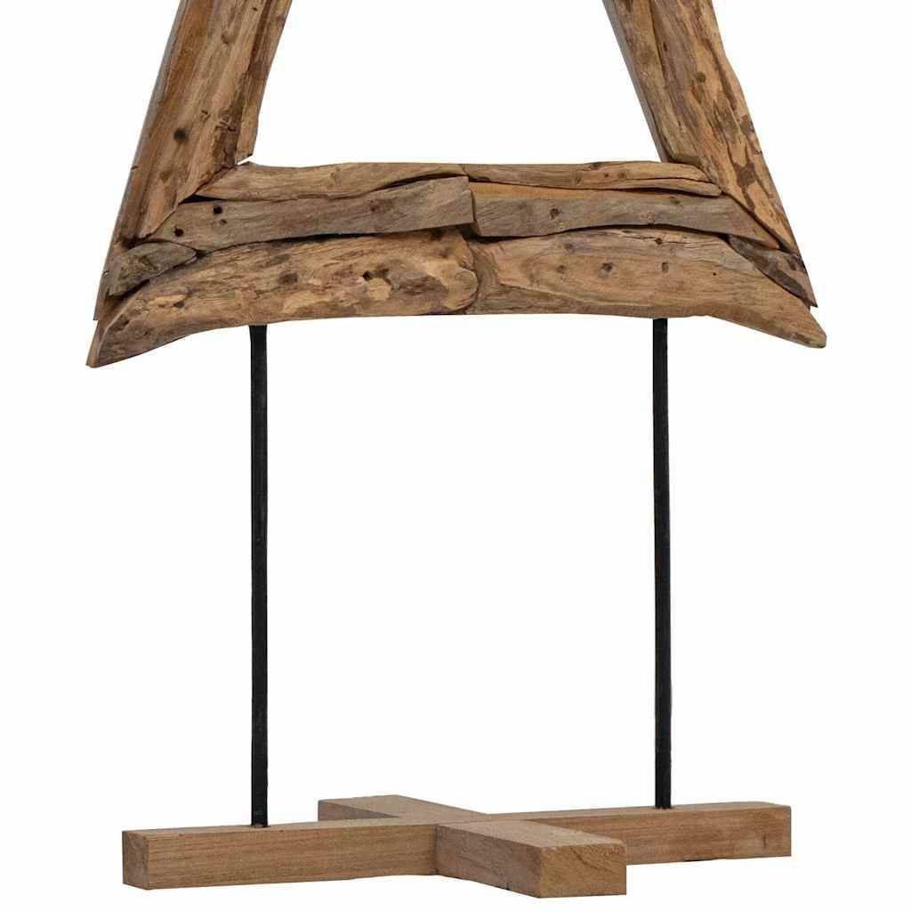 Sapin de Noël en bois de teck massif décoration rustique pour salon 90 cm – ComfortXL Outdoor Living - Image 9
