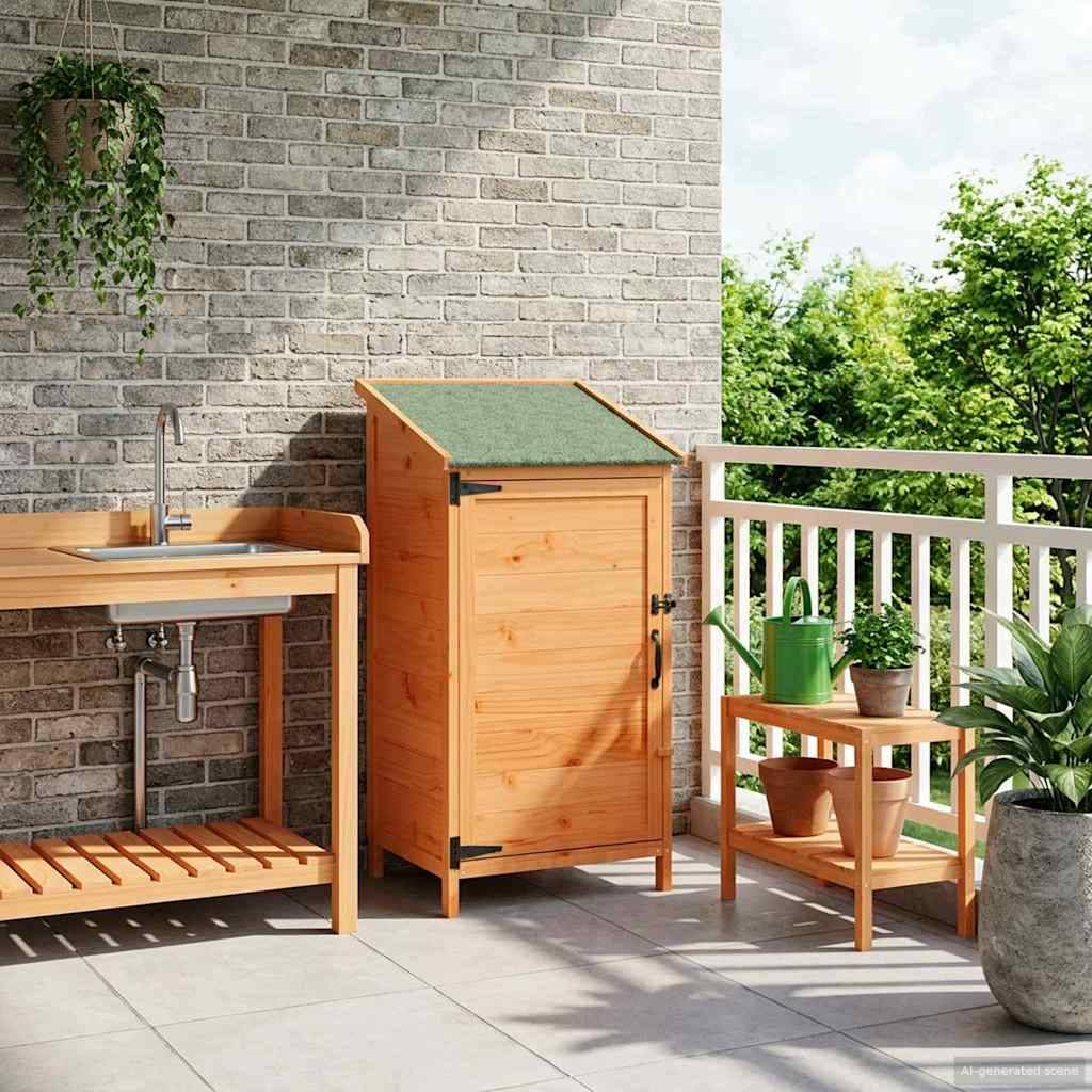 PANGIVO - Abri de jardin bois de sapin marron 59 x 56 x 113.5 cm, poids:14.3kg - PANGIVO - Image 1