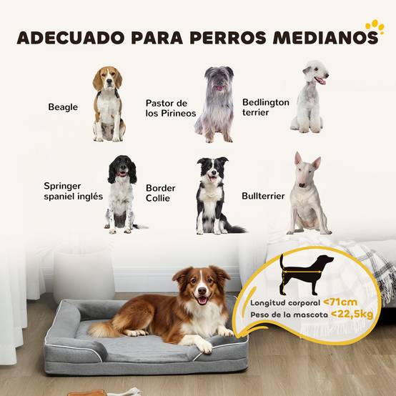 Panier Orthopédique Flanelle pour Chien Moyen Confort Articulaire 91,5x68,5cm Gris - ComfortXL Outdoor Living - Image 10