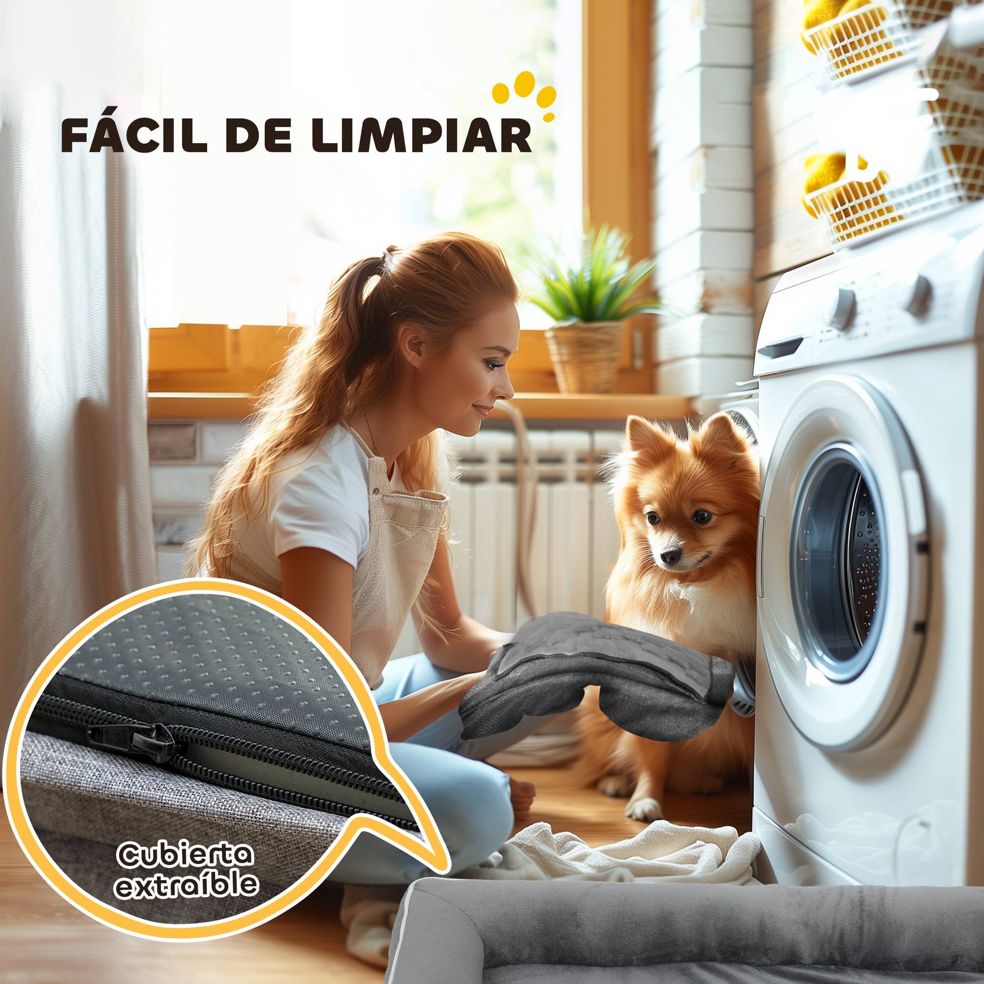 Panier Orthopédique Flanelle pour Chien Moyen Confort Articulaire 91,5x68,5cm Gris - ComfortXL Outdoor Living - Image 9