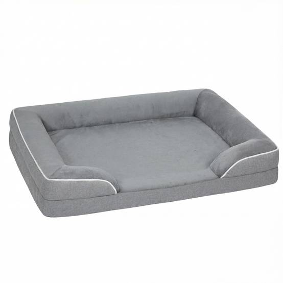 Panier Orthopédique Flanelle pour Chien Moyen Confort Articulaire 91,5x68,5cm Gris - ComfortXL Outdoor Living - Image 2
