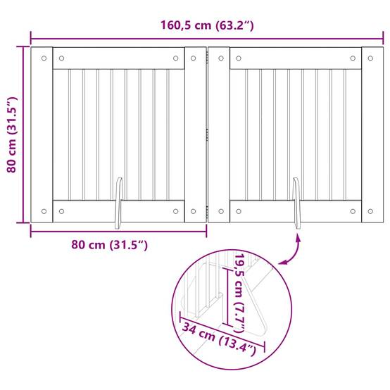 ComfortXL - Barrière Chien Bois Intérieur Clôture Modulable Pliable 160x80cm Chêne Noir - ComfortXL Outdoor Living - Image 9