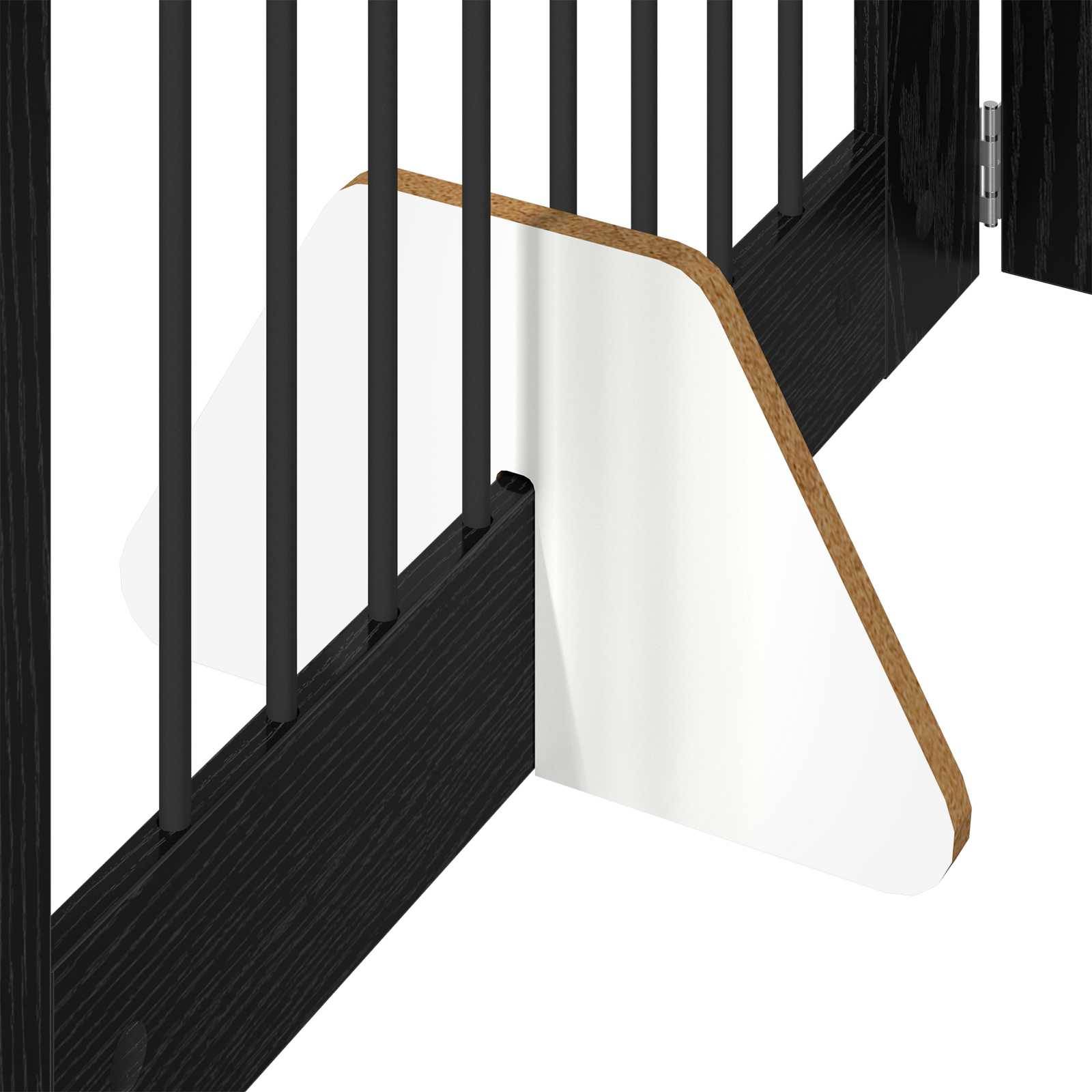 ComfortXL - Barrière Chien Bois Intérieur Clôture Modulable Pliable 160x80cm Chêne Noir - ComfortXL Outdoor Living - Image 6