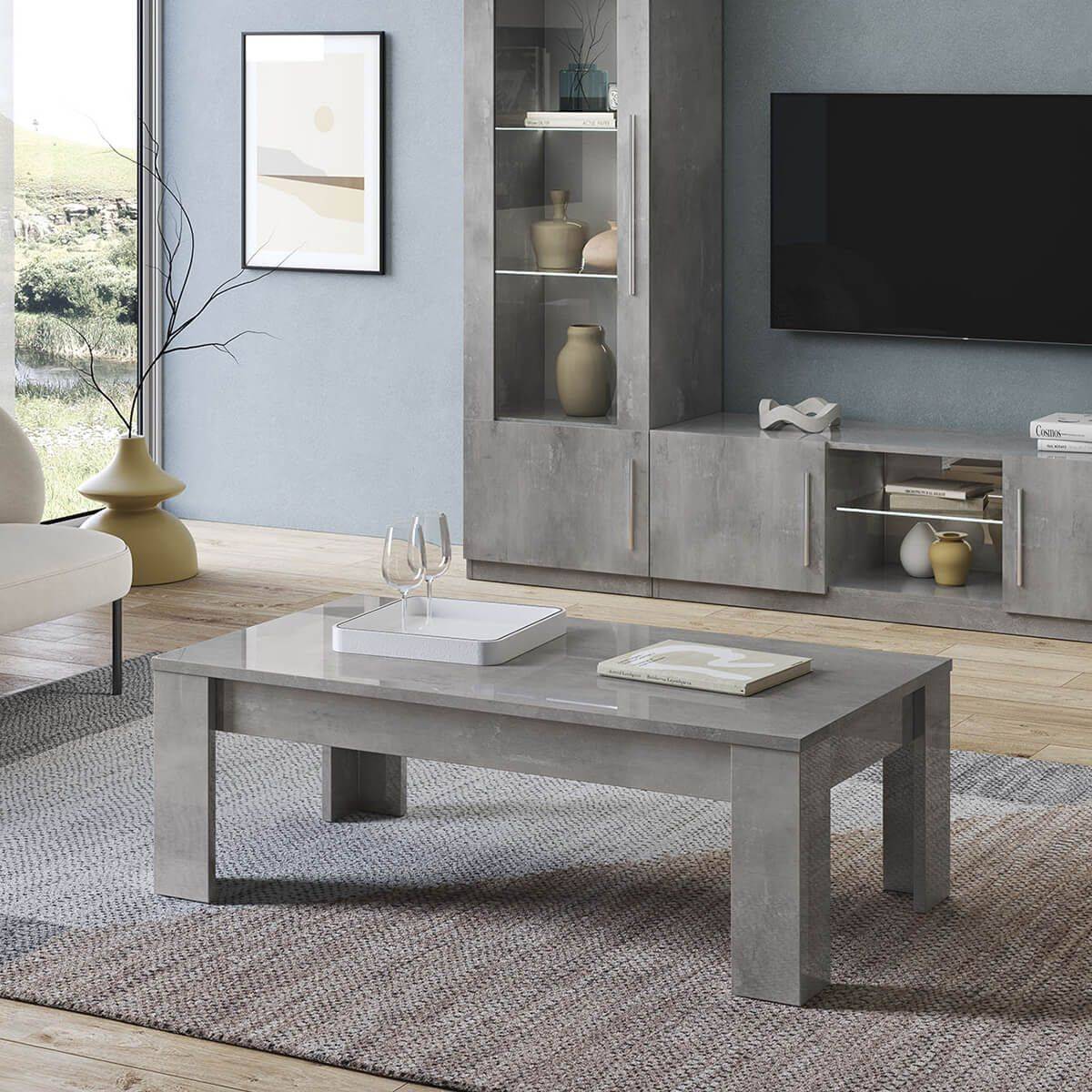 HOMCOM Table Basse Rectangulaire Avec 2 Plateaux MDF Effet Marbre Structure En Metal Dim 120l X 60l X 46h Cm~19vte0h415800