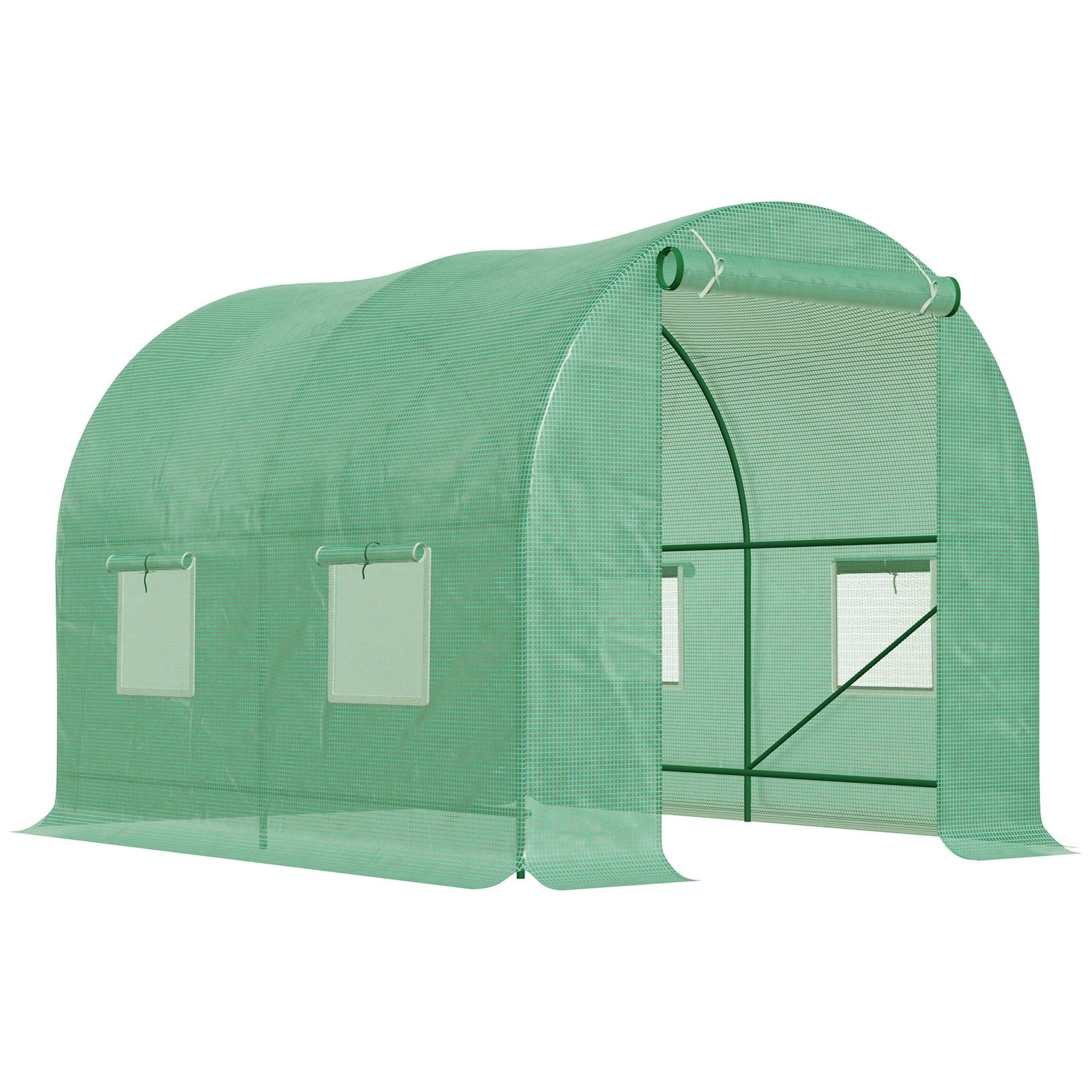 ComfortXL - Serre tunnel acier PE pour potager protection froid oiseaux 245x200cm Vert - ComfortXL Outdoor Living - Image 1