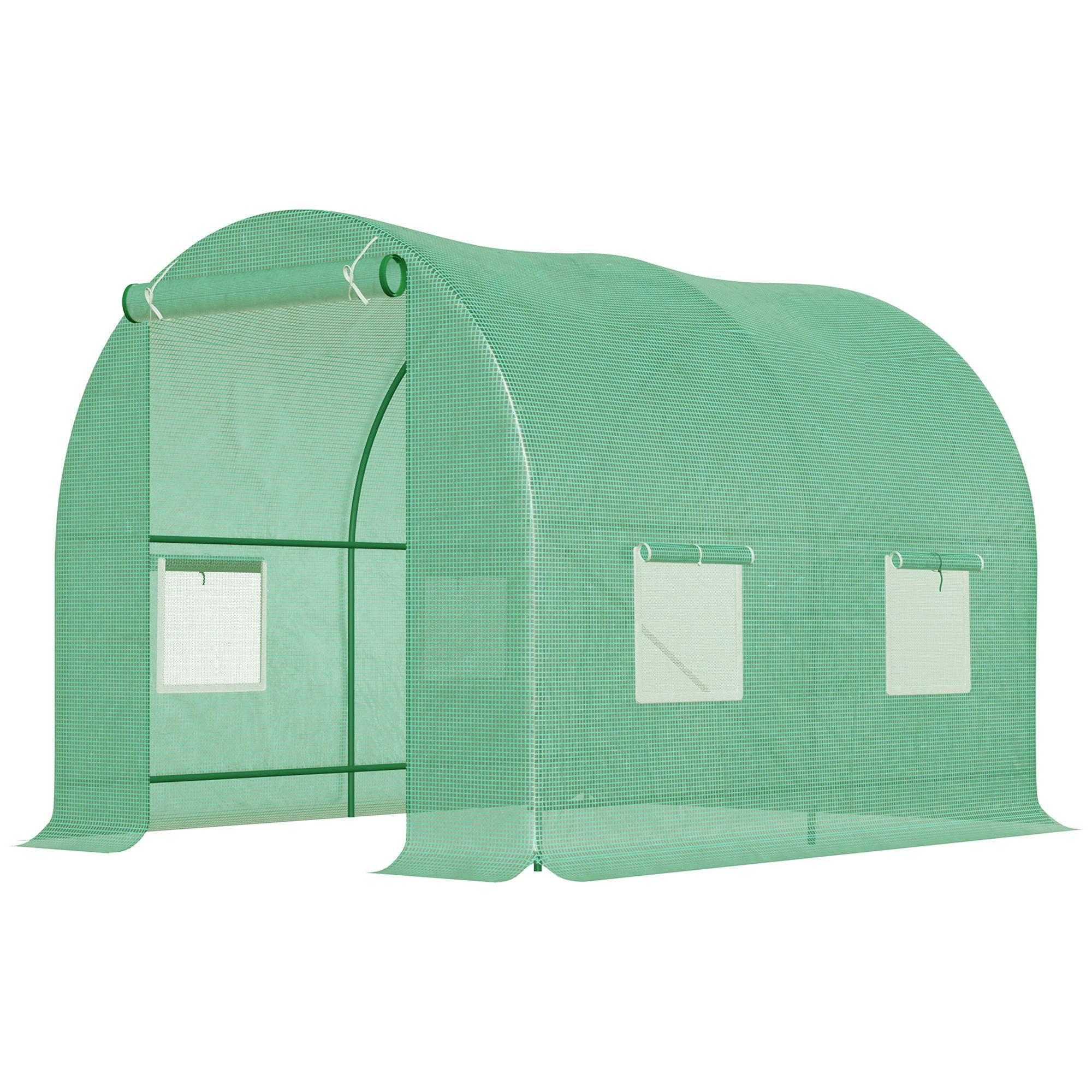ComfortXL - Serre tunnel acier PE pour potager protection froid oiseaux 245x200cm Vert - ComfortXL Outdoor Living - Image 2