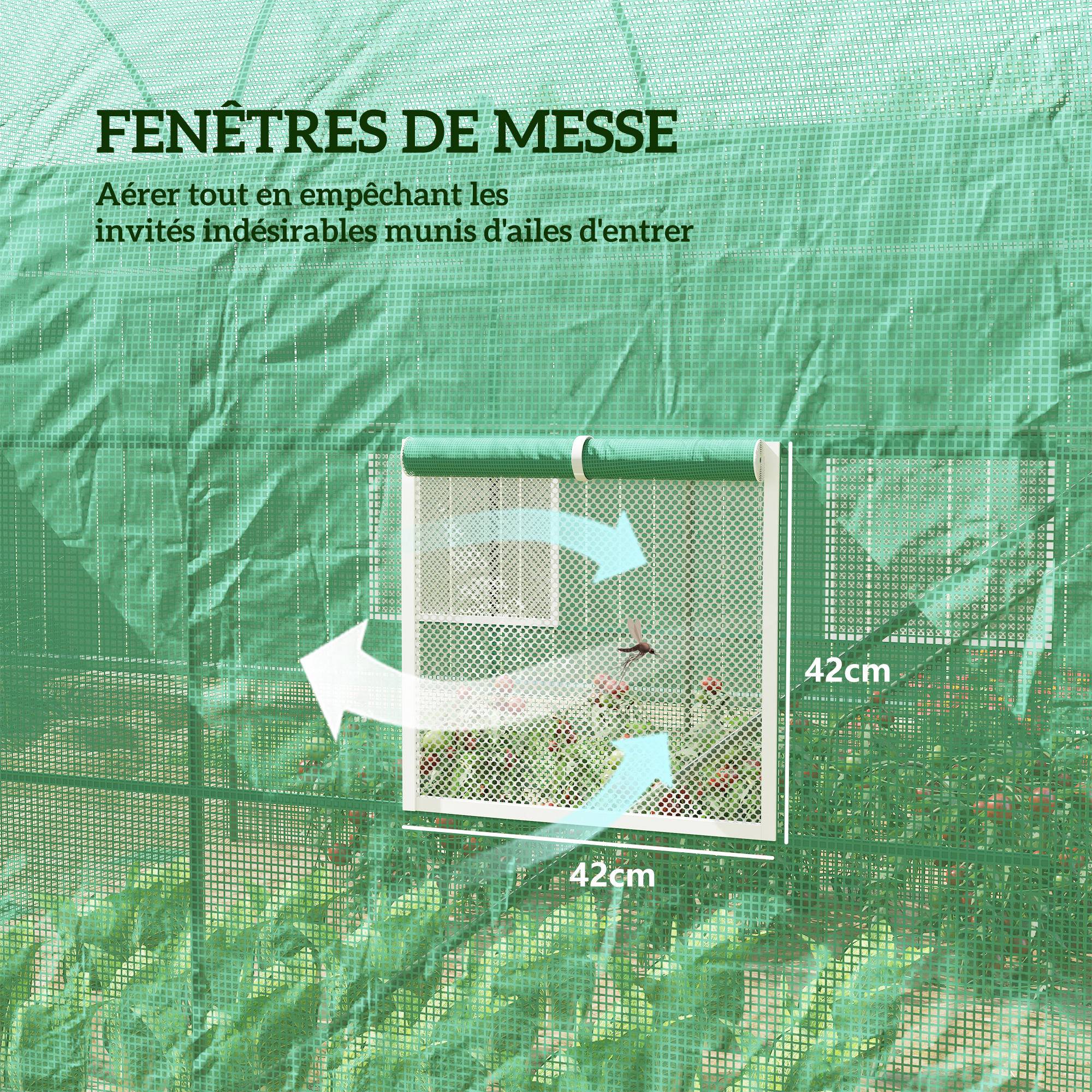 ComfortXL - Serre tunnel acier PE pour potager protection froid oiseaux 245x200cm Vert - ComfortXL Outdoor Living - Image 8