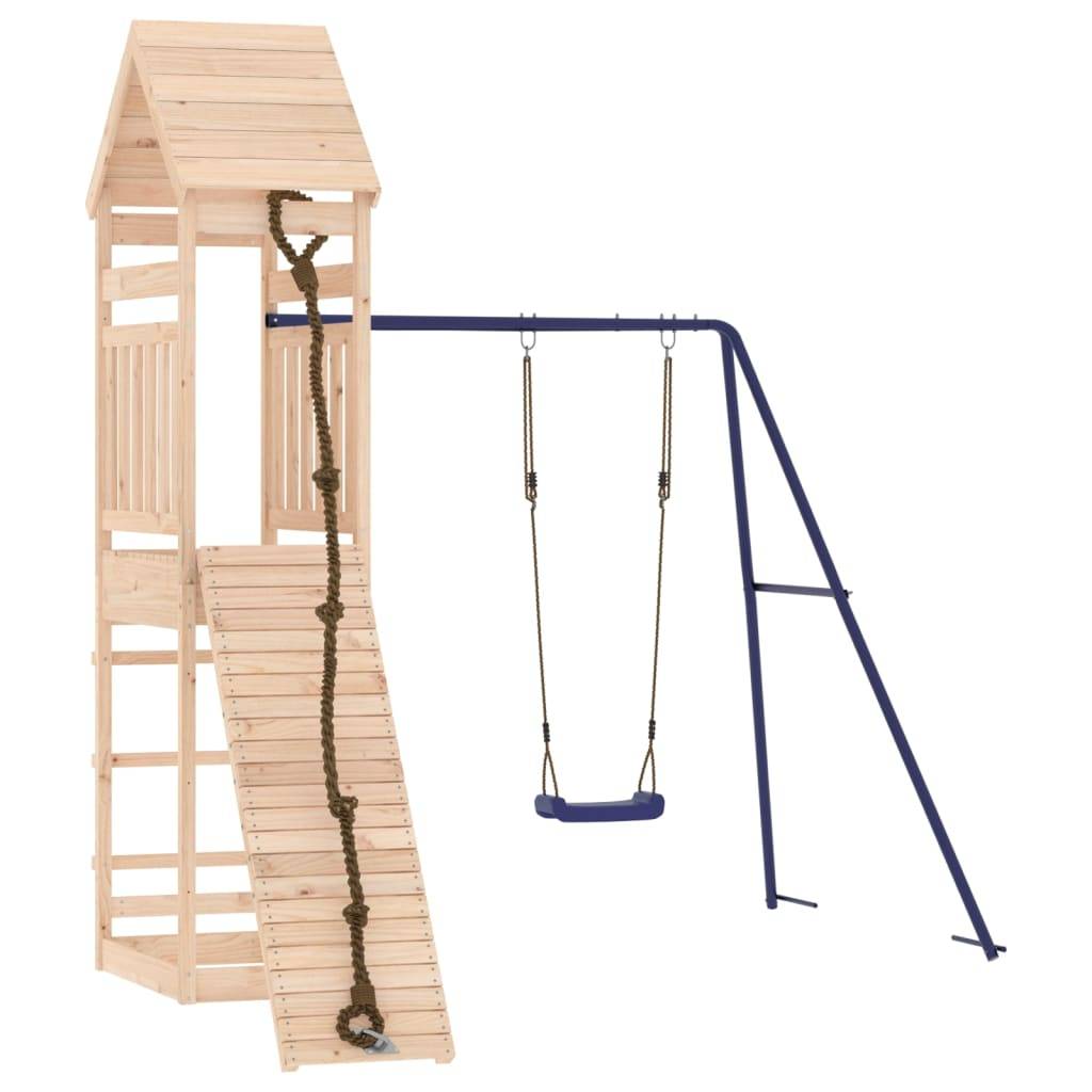 Helloshop26 - Aire de jeux d'extérieur portiques robuste jeux jardin 245 x 256 x 264 cm bois de pin massif - Imagen 1