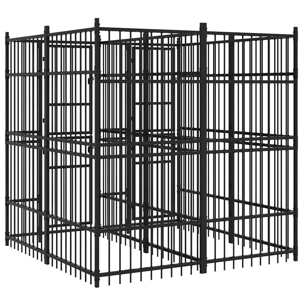 Vidaxl - Chenil d'extérieur pour chiens Acier 3,69 m² vidaXL 3097937 - Imagen 6
