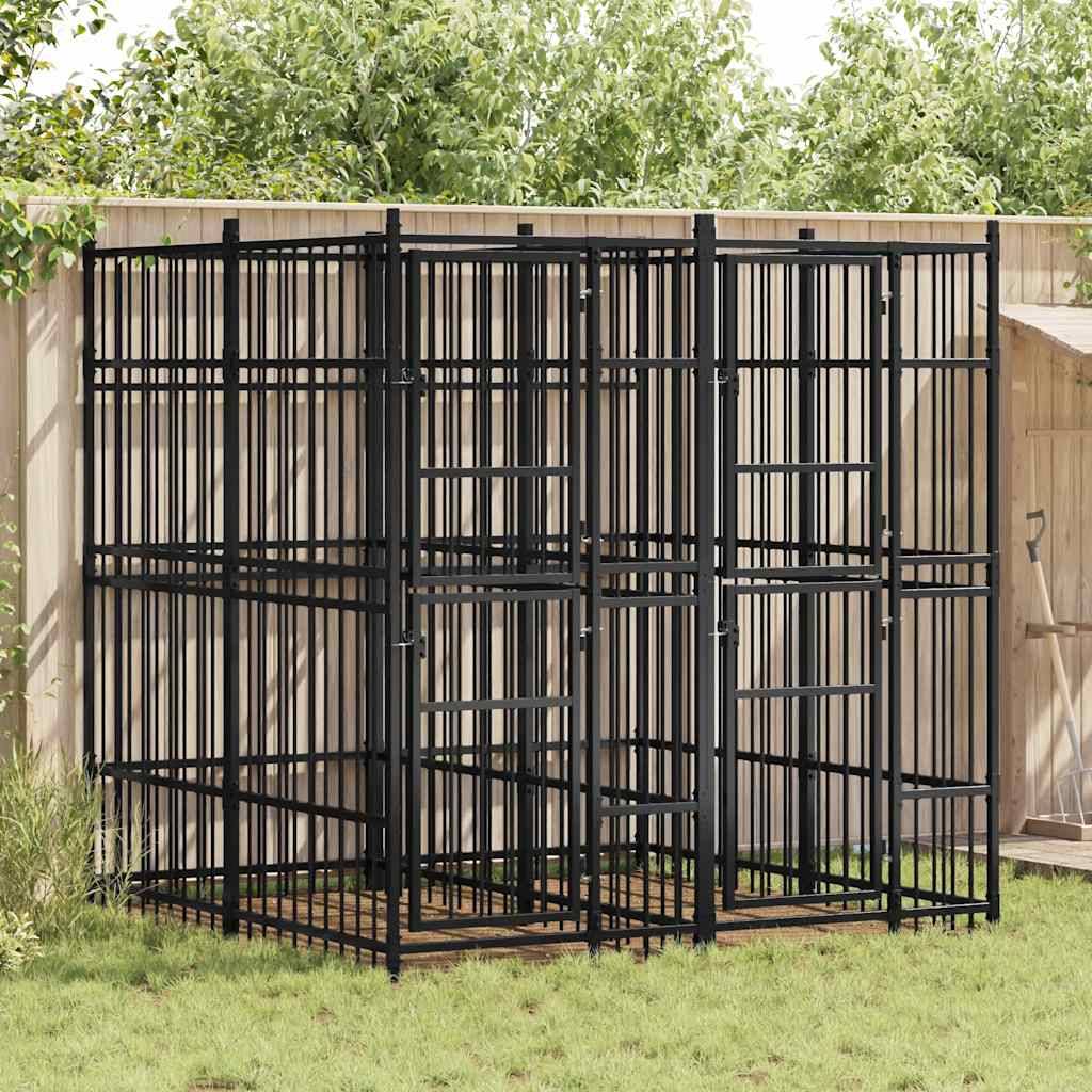 Vidaxl - Chenil d'extérieur pour chiens Acier 3,69 m² vidaXL 3097937 - Imagen 1