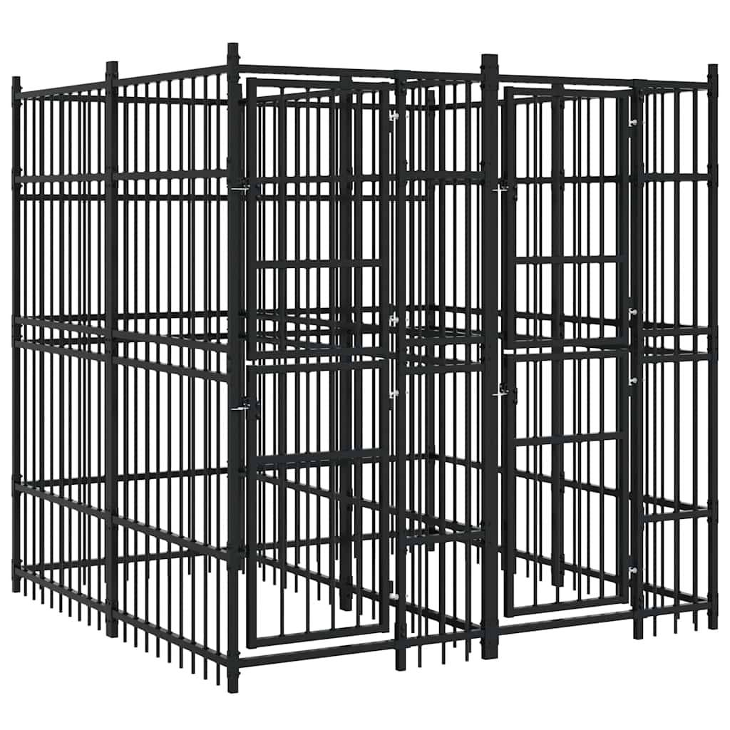 Vidaxl - Chenil d'extérieur pour chiens Acier 3,69 m² vidaXL 3097937 - Imagen 2